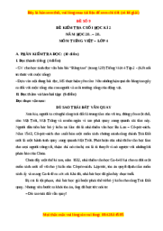 Đề thi cuối kì 2 Tiếng Việt lớp 4 Kết nối tri thức (Đề 9)