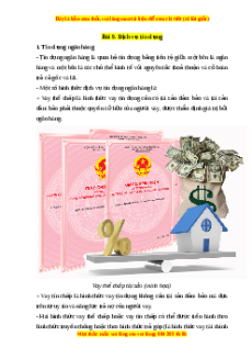 Lý thuyết Kinh tế pháp luật 10 Cánh diều Bài 9: Dịch vụ tín dụng