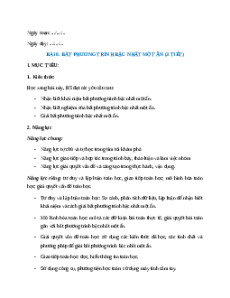 Giáo án Bất phương trình bậc nhất một ẩn Toán 9 Kết nối tri thức