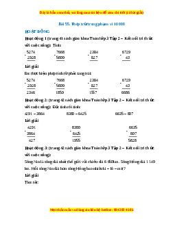 Giải Sgk Toán lớp 3 Bài 55: Phép trừ trong phạm vi 10000 (Kết nối tri thức)