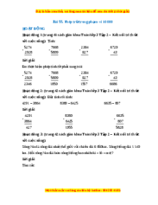 Giải Sgk Toán lớp 3 Bài 55: Phép trừ trong phạm vi 10000 (Kết nối tri thức)
