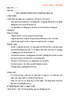 Giáo án Đường tiệm cận của đồ thị hàm số Toán 12 Cánh diều