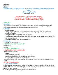 Giáo án Chuyên đề 1. Viết đoạn văn ghi lại cảm xúc về một bài thơ bốn chữ, năm chữ