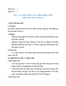 Giáo án chuyên đề Bài 12: Các bước trong quy trình trồng trọt theo tiêu chuẩn Vietgap Công nghệ trồng trọt 10 Kết nối tri thức