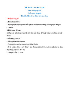 Bộ 3 đề thi Cuối kì 2 Công nghệ 9 Kết nối tri thức Trồng cây ăn quả