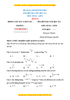 Đề thi cuối kì 2 Toán 8 Kết nối tri thức (Đề 3)