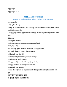 Giáo án Trình bày về so sánh, đánh giá hai tác phẩm kí Ngữ Văn 12 Cánh diều