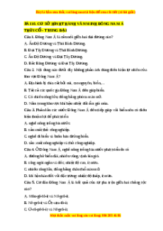 Trắc nghiệm Bài 10 Lịch sử 10 Cánh diều: Cơ sở hình thành văn minh Đông Nam Á thời kì cổ - trung đại