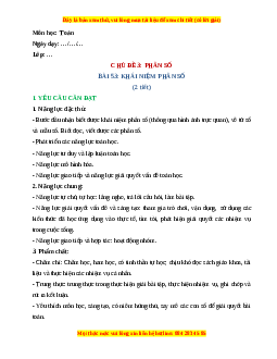 Giáo án Khái niệm phân số Toán lớp 4 Cánh diều