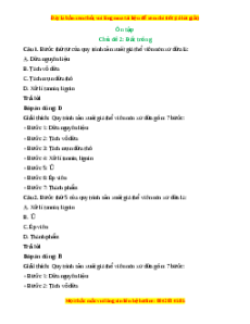 Trắc nghiệm Ôn tập chủ đề 2: Đất trồng Công nghệ 10 Cánh diều