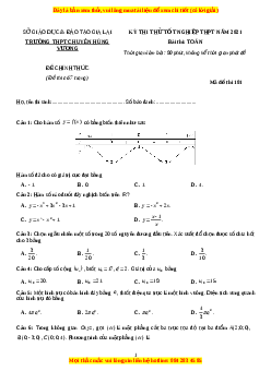 Đề thi thử Toán trường Chuyên Hùng Vương năm 2021