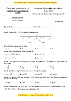 Đề thi thử Toán trường Chuyên Hùng Vương năm 2021