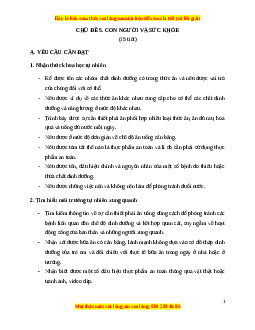 Giáo án Bài 17 Khoa học lớp 4 (Cánh diều): Các chất dinh dưỡng cần thiết cho cơ thể