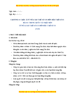 Giáo án Bài 14 Lịch sử 8 Kết nối tri thức (2024): Trung Quốc và Nhật Bản từ nửa sau thế kỉ XIX đến đầu thế kỉ XX