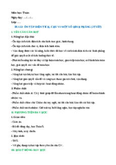 Giáo án Ôn tập diện tích, chu vi một số hình phẳng Toán lớp 5 Kết nối tri thức