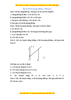 Trắc nghiệm Đồ thị quãng đường – thời gian KHTN 7 Cánh diều