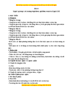 Giáo án Bài 8 Địa lí 6 Chân trời sáng tạo (2024): Thực hành xác định phương hướng ngoài thực tế