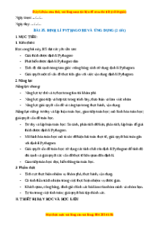 Giáo án Định lí Pythagore và ứng dụng Toán 8 Kết nối tri thức
