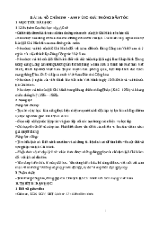 Giáo án Bài 16 Lịch sử 12 Kết nối tri thức: Hồ Chí Minh - Anh hùng giải phóng dân tộc