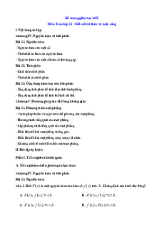 Đề cương ôn tập Giữa kì 2 Toán 12 Kết nối tri thức