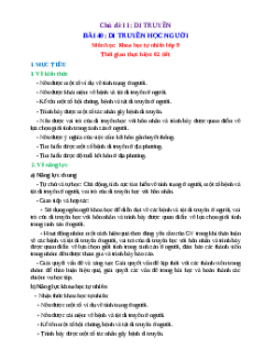 Giáo án Bài 40 Khoa học tự nhiên 9 Cánh diều (2024): Di truyền học người