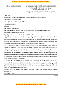 Đề thi thử Ngữ Văn Sở Vĩnh Phúc lần 1 năm 2021