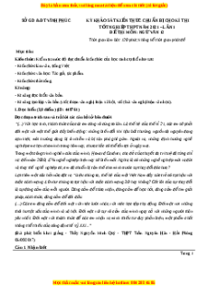 Đề thi thử Ngữ Văn Sở Vĩnh Phúc lần 1 năm 2021