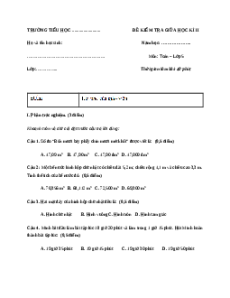 Đề thi Giữa kì 2 Toán lớp 5 Cánh diều (Đề 2)