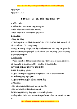 Giáo án Dấu hiệu chia hết Toán 6 Kết nối tri thức