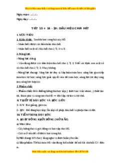Giáo án Dấu hiệu chia hết Toán 6 Kết nối tri thức