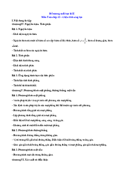 Đề cương ôn tập Cuối kì 2 Toán 12 Chân trời sáng tạo