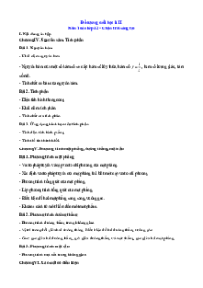 Đề cương ôn tập Cuối kì 2 Toán 12 Chân trời sáng tạo