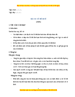 Giáo án Bài 18 Lịch sử & Địa lí lớp 4 Kết nối tri thức: Cố đô Huế