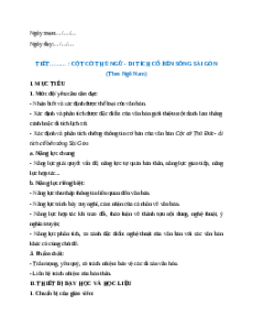 Giáo án Cột cờ Thủ Ngữ - di tích cổ bên sông Sài Gòn Ngữ Văn 9 Chân trời sáng tạo
