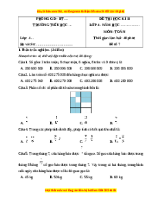 Đề thi cuối kì 2 Toán lớp 4 Kết nối tri thức (Đề 7)
