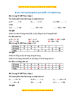 VBT Toán lớp 3 Bài 90 (Cánh diều): Tìm thành phần chưa biết của phép tính