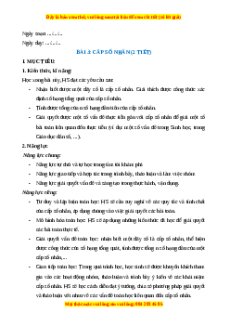 Giáo án Cấp số nhân Toán 11 Cánh diều