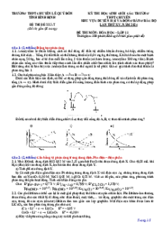 Đề thi HSG Hóa học 11 Trường THPT Chuyên Lê Quý Đôn - Bình Định