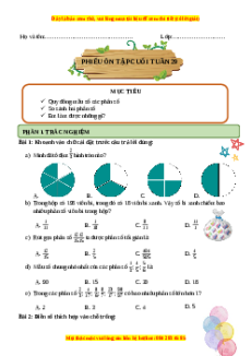 Bài tập cuối tuần Toán 4 Tuần 29 Chân trời sáng tạo (có lời giải)