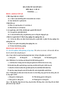 Đề cương ôn tập Giữa kì 2 Địa lí 10 Cánh diều