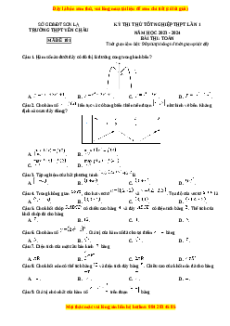 Đề thi thử tốt nghiệp Toán trường THPT Yên Châu năm 2024
