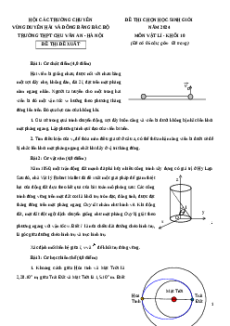 Đề thi HSG Vật Lí 10 Trường THPT Chuyên Chu Văn An
