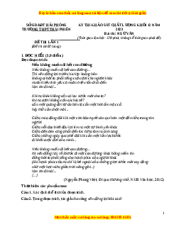 Đề thi thử Ngữ văn trường Thái Phiên - Hải Phòng lần 1 năm 2023