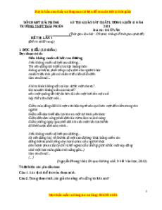 Đề thi thử Ngữ văn trường Thái Phiên - Hải Phòng lần 1 năm 2023