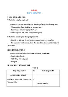 Giáo án Tuần 15 Tiếng Việt lớp 1 Cánh diều
