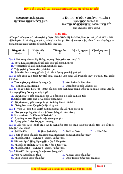 Đề thi thử Lịch Sử trường Chuyên Bắc Giang lần 2 năm 2021