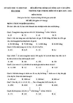 Đề thi vào lớp 6 môn Toán trường trọng điểm tỉnh Bắc Ninh 2025 có đáp án