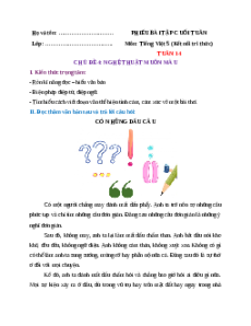 Bài tập cuối tuần Tiếng Việt lớp 5 Kết nối tri thức Tuần 14