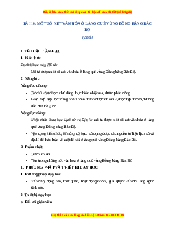 Giáo án Bài 10 Lịch sử & Địa lí lớp 4 Chân trời sáng tạo: Một số nét văn hoá ở làng quê vùng đồng bằng Bắc Bộ