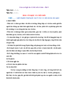 Giáo án Văn học và cuộc đời (2024) Kết nối tri thức